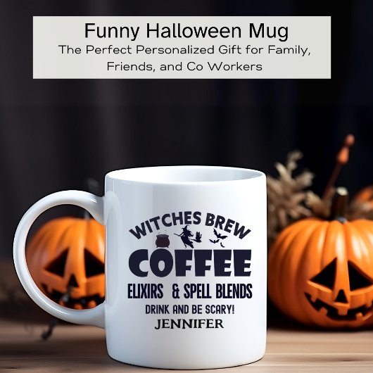 Grappige Halloween heksen brouwen gepersonaliseerd Koffiemok
