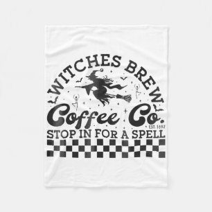 Grappige Halloween heksen brouwen koffie Co stoppe Fleece Deken