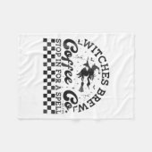 Grappige Halloween heksen brouwen koffie Co stoppe Fleece Deken (Voorkant (Horizontaal))