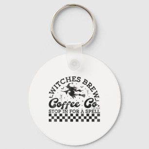 Grappige Halloween heksen brouwen koffie Co stoppe Sleutelhanger