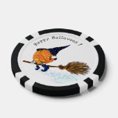 Grappige Halloween Heksenpompoen Vliegende Poker C Poker Chips (Enkel)