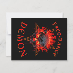 Grappige Halloween Hell Demon Skull - Gothic Horro Briefkaart