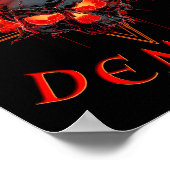 Grappige Halloween Hell Demon Skull - Gothic Horro Poster (Hoek)