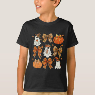 Grappige Halloween Herfst Coquette Bow Pompoen Sch T-shirt