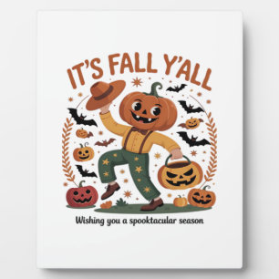 Grappige Halloween Herfst Lief Het Is Herfst Jonge Fotoplaat