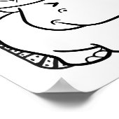 Grappige Halloween Hippo Kleurplaat Poster (Hoek)