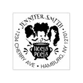 Grappige Halloween Hocus Pocus Sisters Retouradres Rubberstempel (Afrduk)