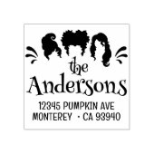 Grappige Halloween Hocus Pocus Sisters Retouradres Rubberstempel (Afrduk)