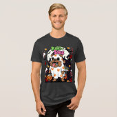 Grappige Halloween Hond "Boo Idol" Bulldog Ghost,  Tri-Blend Shirt (Voorkant volledig)