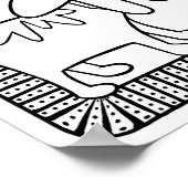 Grappige Halloween Hond Glimlachende Kleurplaat Poster (Hoek)