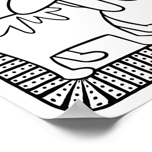 Grappige Halloween Hond Glimlachende Kleurplaat Poster (Hoek)