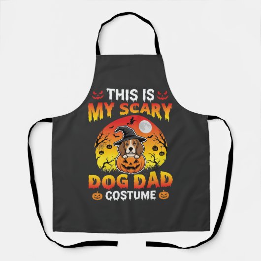 Grappige Halloween Hond Papa Kostuum Heks Beagle Schort (Voorkant)