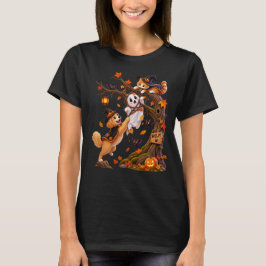 Grappige Halloween-hond redt spook die vastzit in  T-shirt