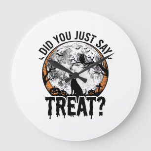 Grappige Halloween Hond Treat Vintage Vector Desig Grote Klok