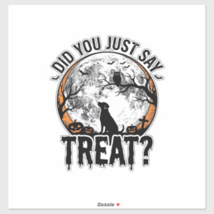 Grappige Halloween Hond Treat Vintage Vector Desig Sticker