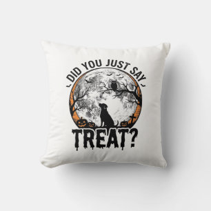 Grappige Halloween Hond Treat Vintage Vector Ontwe Kussen