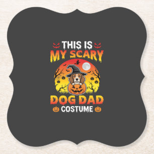 Grappige Halloween Hond Vader Kostuum Heks Beagle Kartonnen Onderzetters