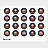 Grappige Halloween-hond verkleed als spook Hallowe Ronde Sticker (Vel)