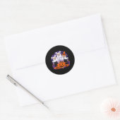 Grappige Halloween-hond verkleed als spook Hallowe Ronde Sticker (Envelop)