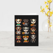 Grappige Halloween Honden Ghost Pumpkin Spooky Sei Kaart (Gele Bloem)