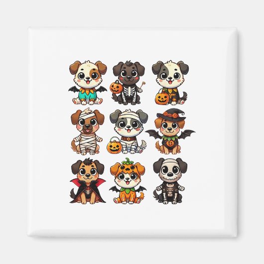 Grappige Halloween Honden Ghost Pumpkin Spooky Sei Magneet (Voorkant)