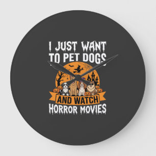 Grappige Halloween Honden Horror Films Vector Grote Klok