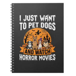 Grappige Halloween Honden Horror Films Vector Notitieboek