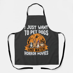 Grappige Halloween Honden Horror Films Vector Schort