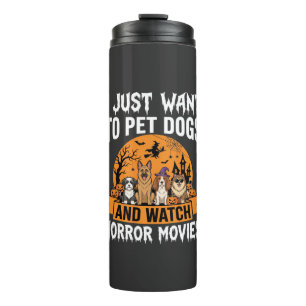 Grappige Halloween Honden Horror Films Vector Thermosbeker