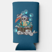 Grappige Halloween hoofdtelefoon Seltzer Blikjeskoeler (Achterkant)