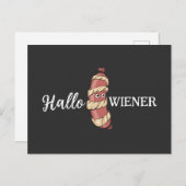 Grappige Halloween Hotdog Mummy Hallowiener Pun Briefkaart (Voorkant / Achterkant)