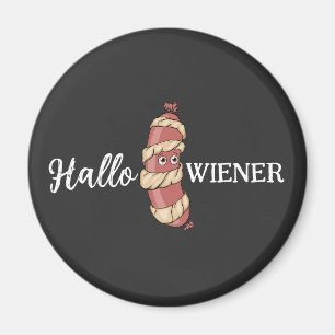 Grappige Halloween Hotdog Mummy Hallowiener Pun Magneet