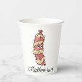 Grappige Halloween Hotdog Mummy Hallowiener Pun Papieren Bekers (Voorkant)