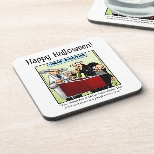 Grappige Halloween Humor Onderzetters (Linkerzijde)