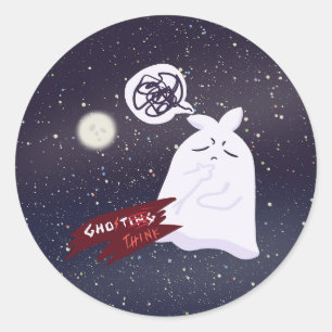 Grappige Halloween Humor Overdenkende Geest Ronde Sticker
