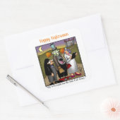 Grappige Halloween Humor Vierkante Stickers (Envelop)