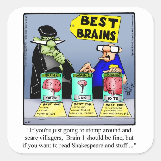 Grappige Halloween Humor Vierkante Stickers (Voorkant)