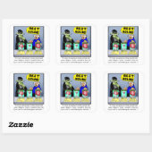 Grappige Halloween Humor Vierkante Stickers (Vel)