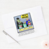 Grappige Halloween Humor Vierkante Stickers (Envelop)