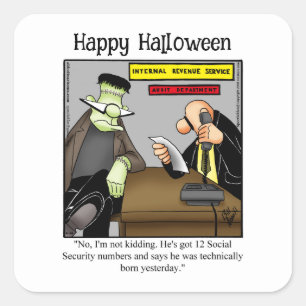 Grappige Halloween Humor Vierkante Stickers