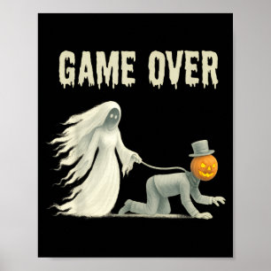 Grappige halloween huwelijks vrijgezellenfeest bru poster