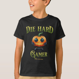 Grappige Halloween Jack o lantaarn, Gamer Kind v2 T-shirt