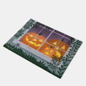 Grappige Halloween Jack-o'-lantaarns in het raam Deurmat (Schuin)