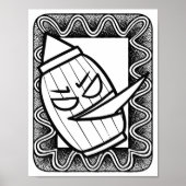 Grappige Halloween Japanse Lamp Kleurplaat Poster (Voorkant)