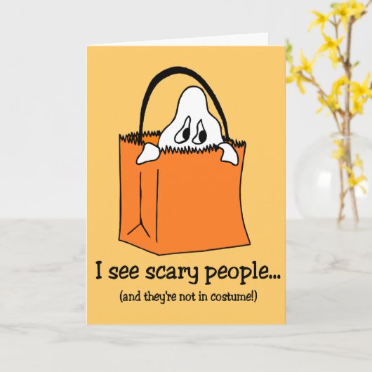 Grappige Halloween kaart (Gele Bloem)