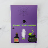 Grappige Halloween Kaart w / Basset Witch & Cauldr (Binnen)