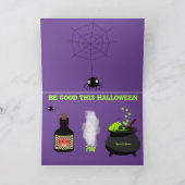 Grappige Halloween Kaart w/Schattige Basset, Bats  (Binnen)