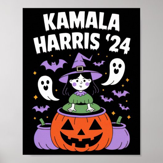 Grappige Halloween Kamala Harris Pompoen 2024 Poster (Voorkant)