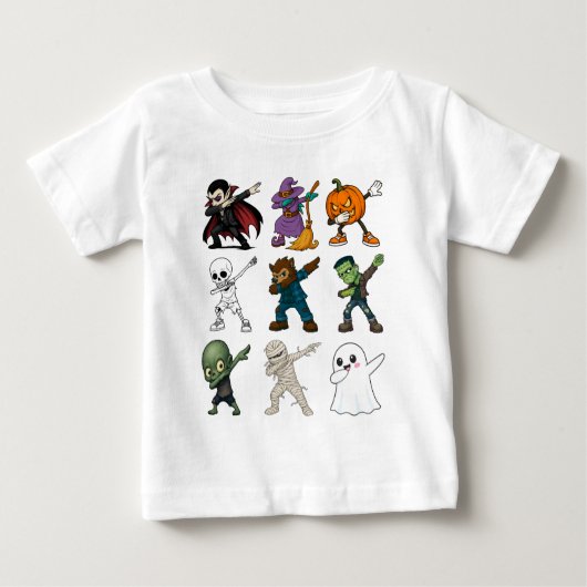 Grappige Halloween karakters dabbing (Voorkant)