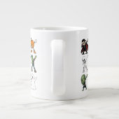 Grappige Halloween karakters dabbing Grote Koffiekop (Achterkant)